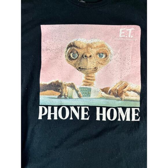 E.T. The Extra-Terrestrial Phone Home T-Shirt XL Black Movie Licensed Cotton - Picture 4 of 9